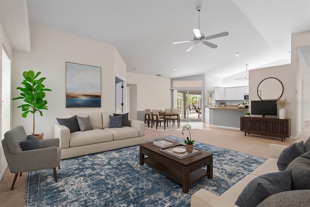 Dining room, Interior, Kitchen, Living room, Pendant Lights, Recessed Lighting