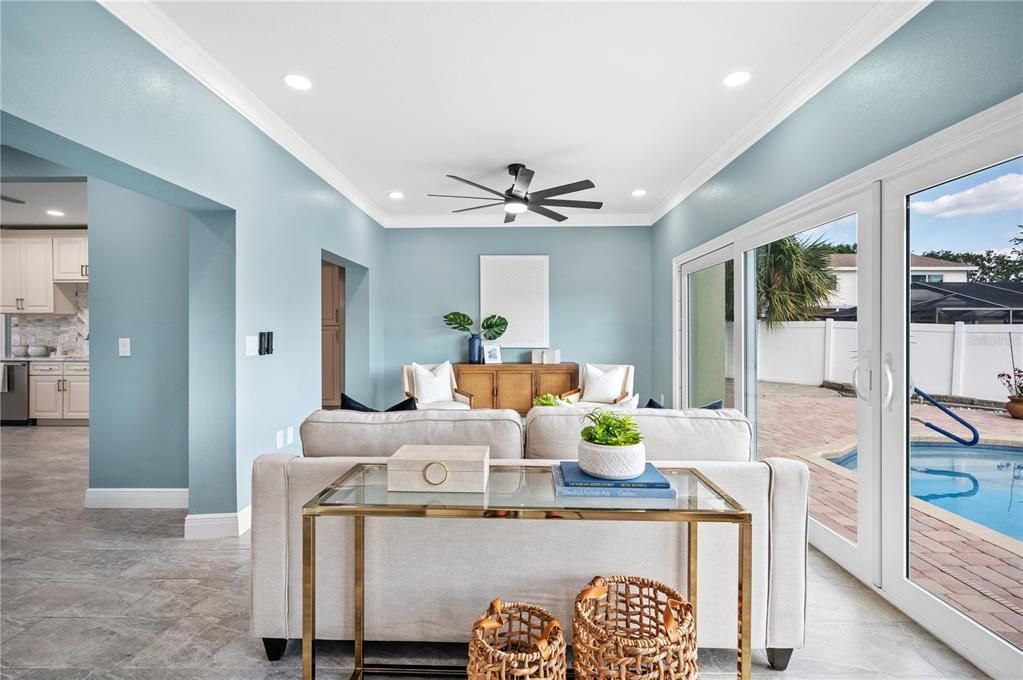 Interior, Kitchen, Living room, Recessed Lighting