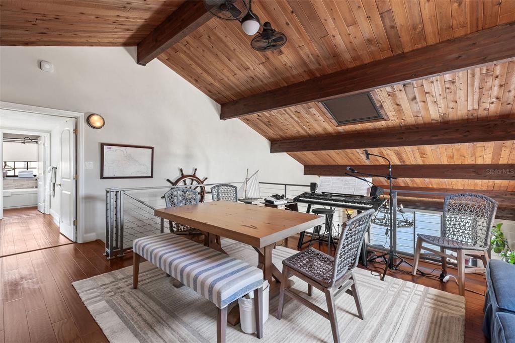 Dining room, Interior, Wooden Beams, Wooden Ceilings, Wood Texture Flooring