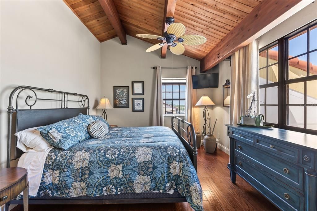 Bedroom, Interior, Wooden Beams, Wooden Ceilings, Wood Texture Flooring