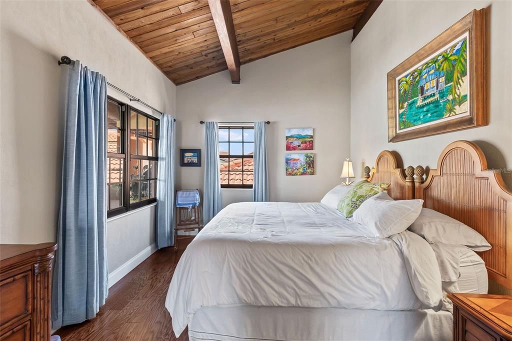 Bedroom, Interior, Wooden Beams, Wooden Ceilings, Wood Texture Flooring