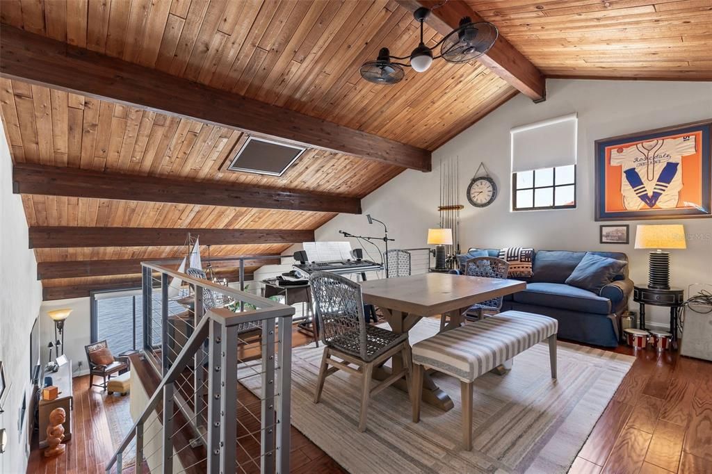 Dining room, Interior, Living room, Wooden Beams, Wooden Ceilings, Wood Texture Flooring