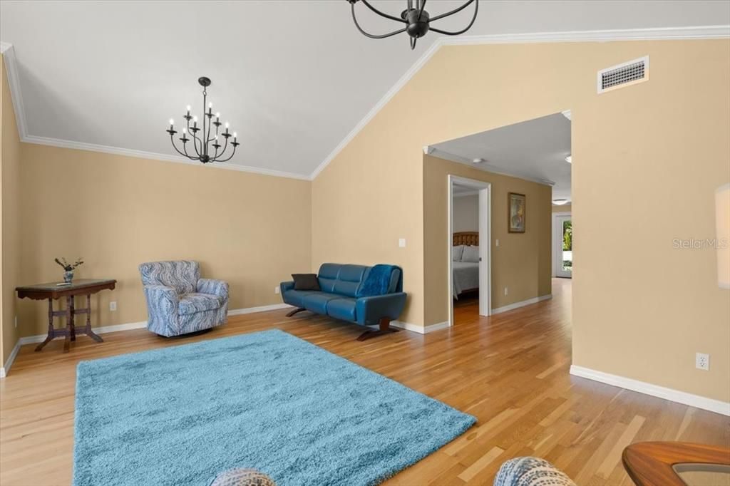Chandelier, Interior, Wood Texture Flooring