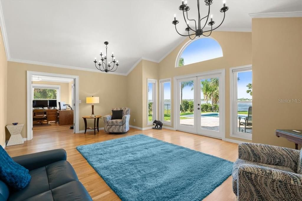Chandelier, Interior, Wood Texture Flooring