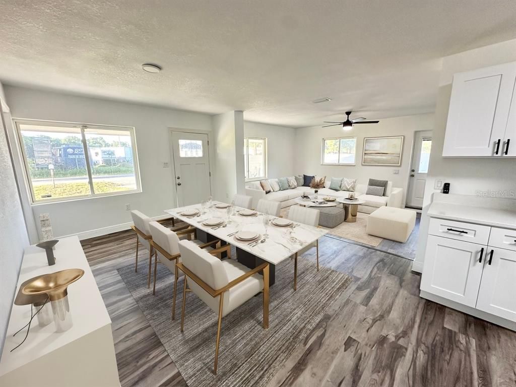 Dining room, Interior, Living room, Wood Texture Flooring