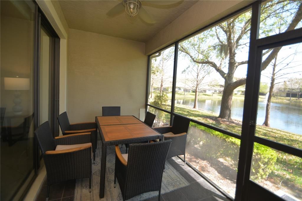 Dining room, Interior, Sun Room, Water, Wood Texture Flooring