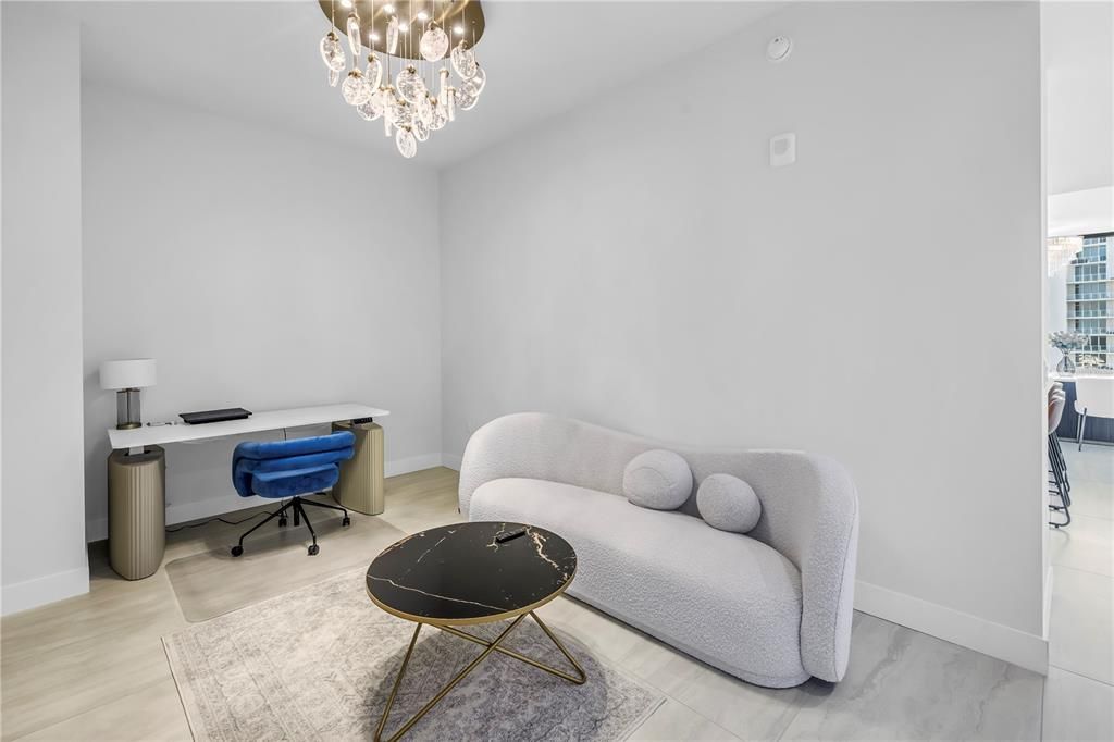 Chandelier, Home Office, Interior, Wood Texture Flooring