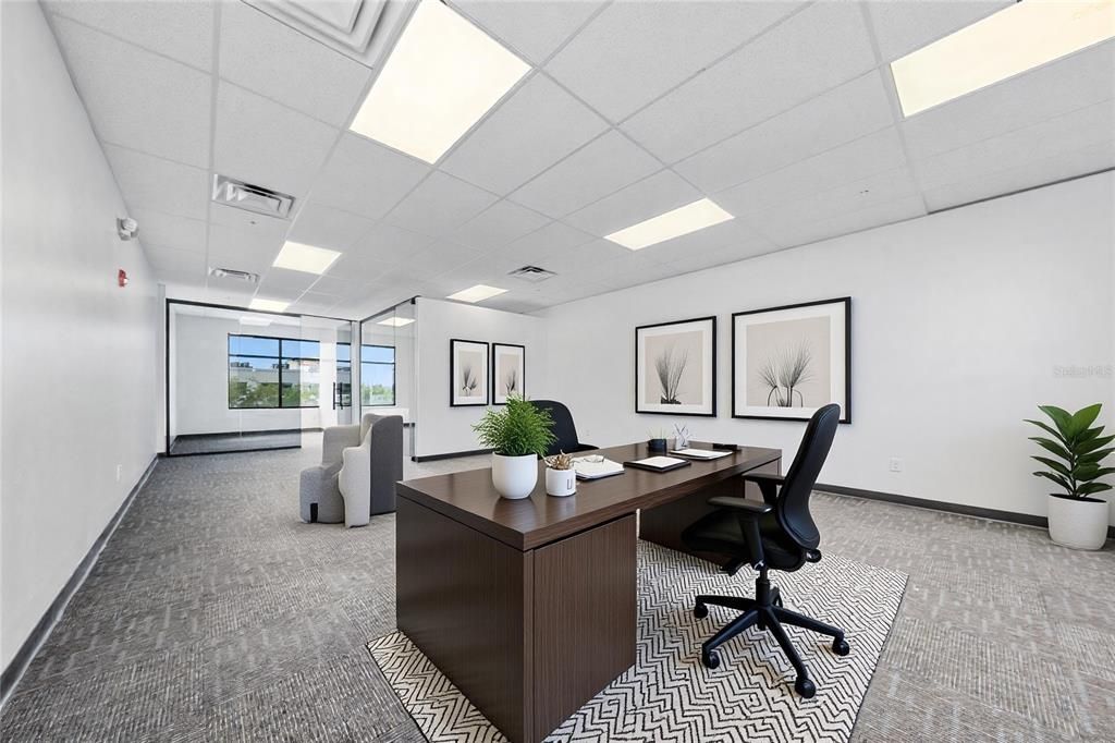 Home Office, Interior, Recessed Lighting