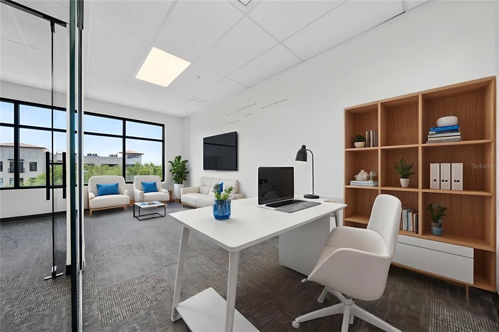 Home Office, Interior, Living room, Recessed Lighting