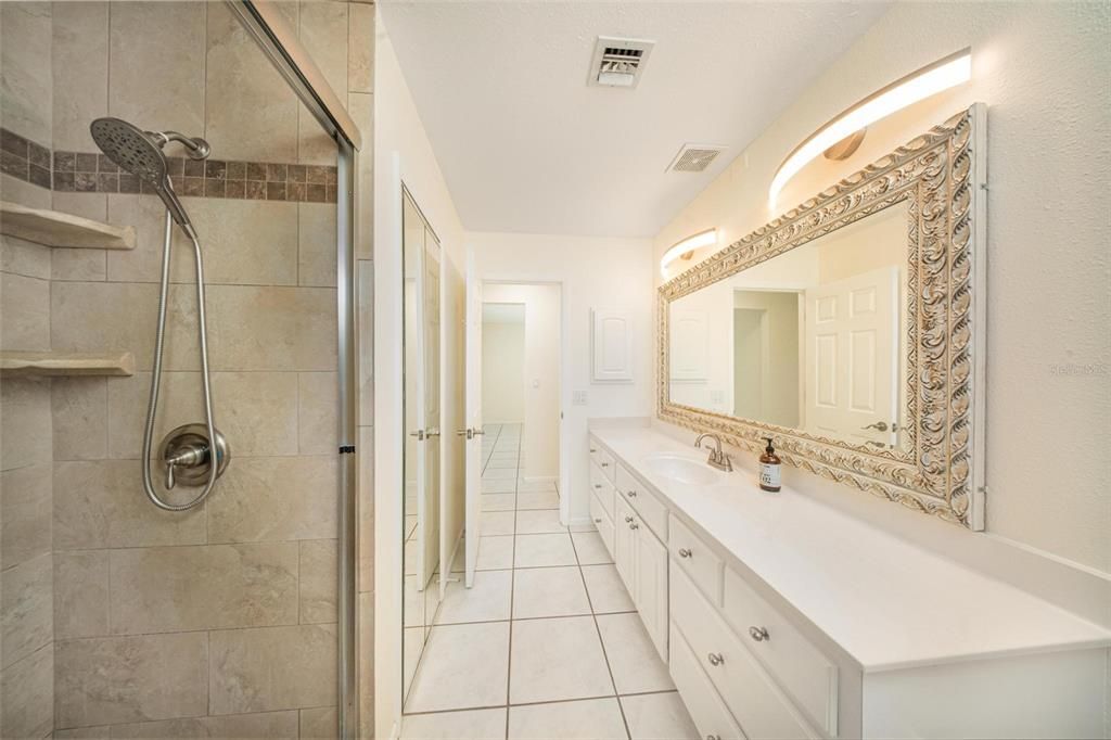 Bathroom, Dual Sink Vanities, Glass Shower, Interior