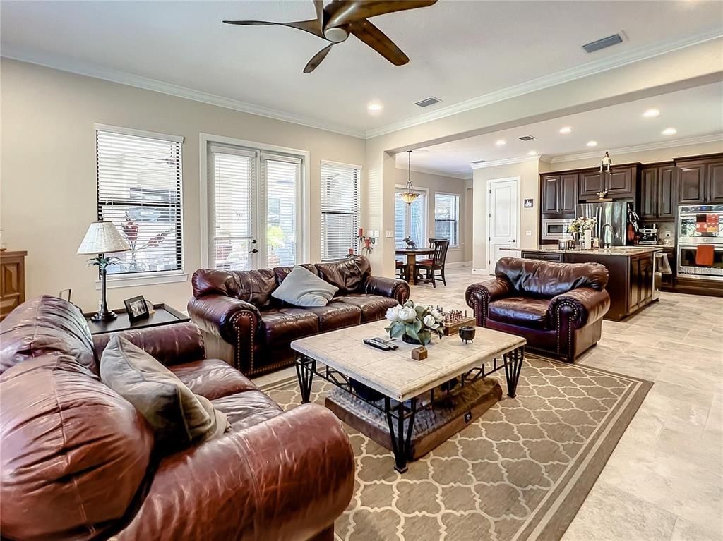 Dining room, Interior, Kitchen, Living room, Pendant Lights, Recessed Lighting, Stainless Steel Appliances