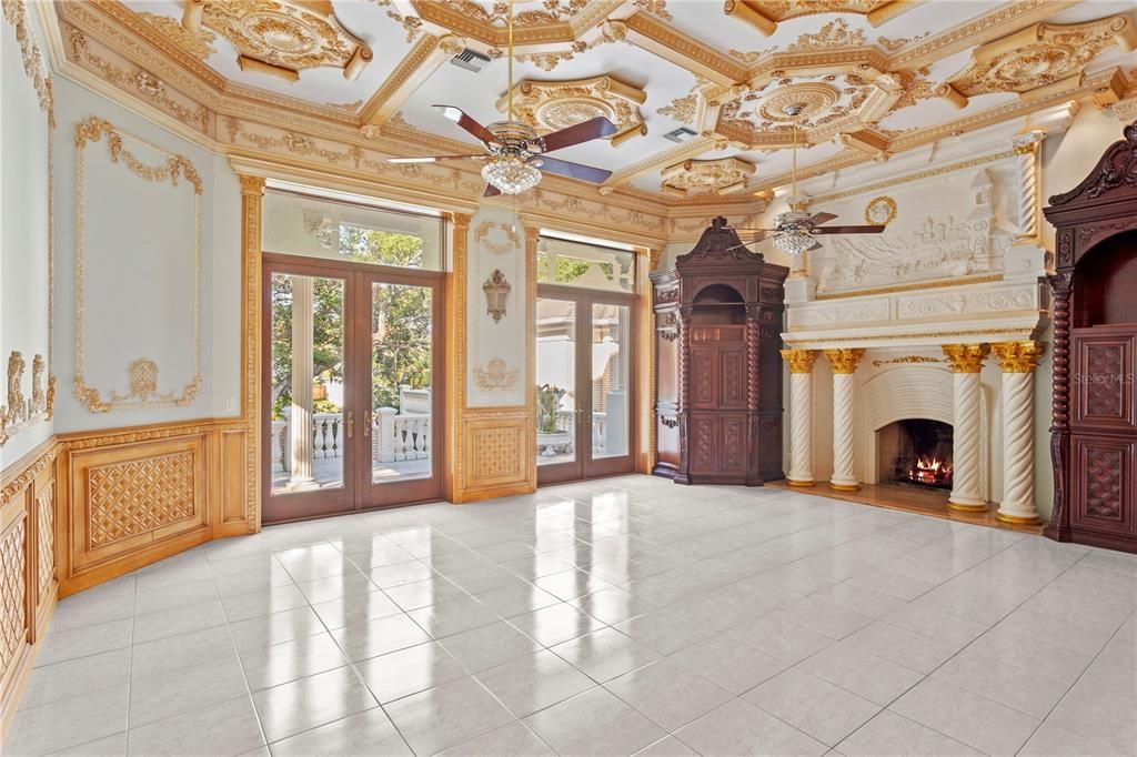 Empty room, Fireplace, Interior