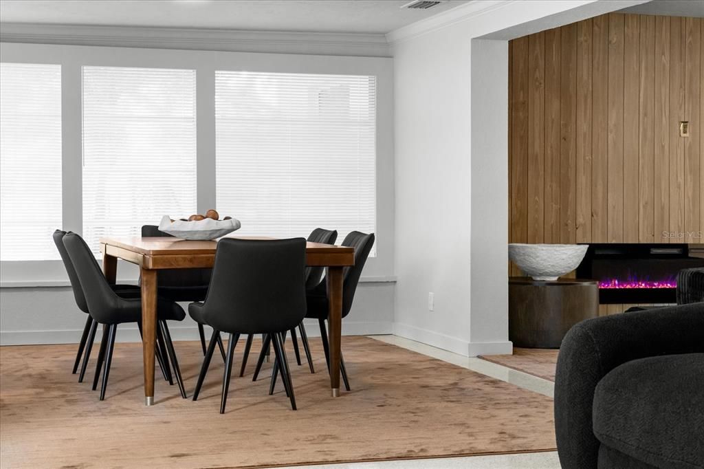 Dining room, Interior, Wood Texture Flooring