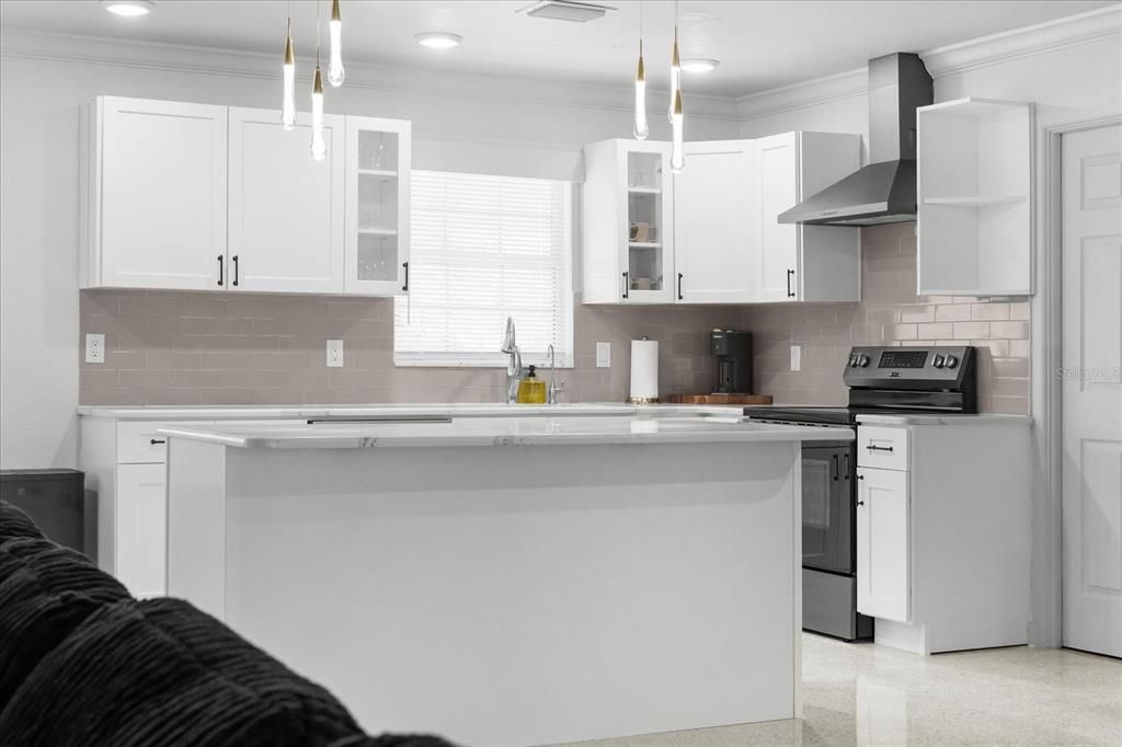 Interior, Kitchen, Pendant Lights, Recessed Lighting, Stainless Steel Appliances