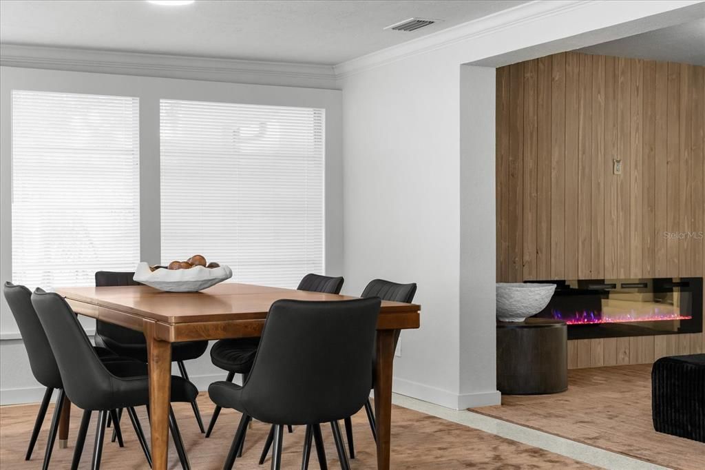 Dining room, Interior, Wood Texture Flooring