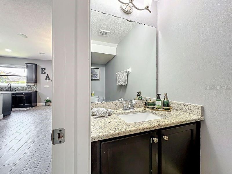 Bathroom, Interior, Recessed Lighting, Wood Texture Flooring