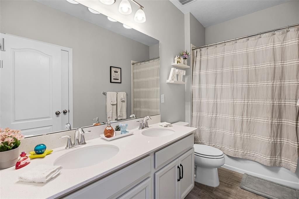 Bathroom, Dual Sink Vanities, Interior, Wood Texture Flooring
