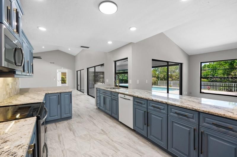 Interior, Kitchen, Marble, Recessed Lighting