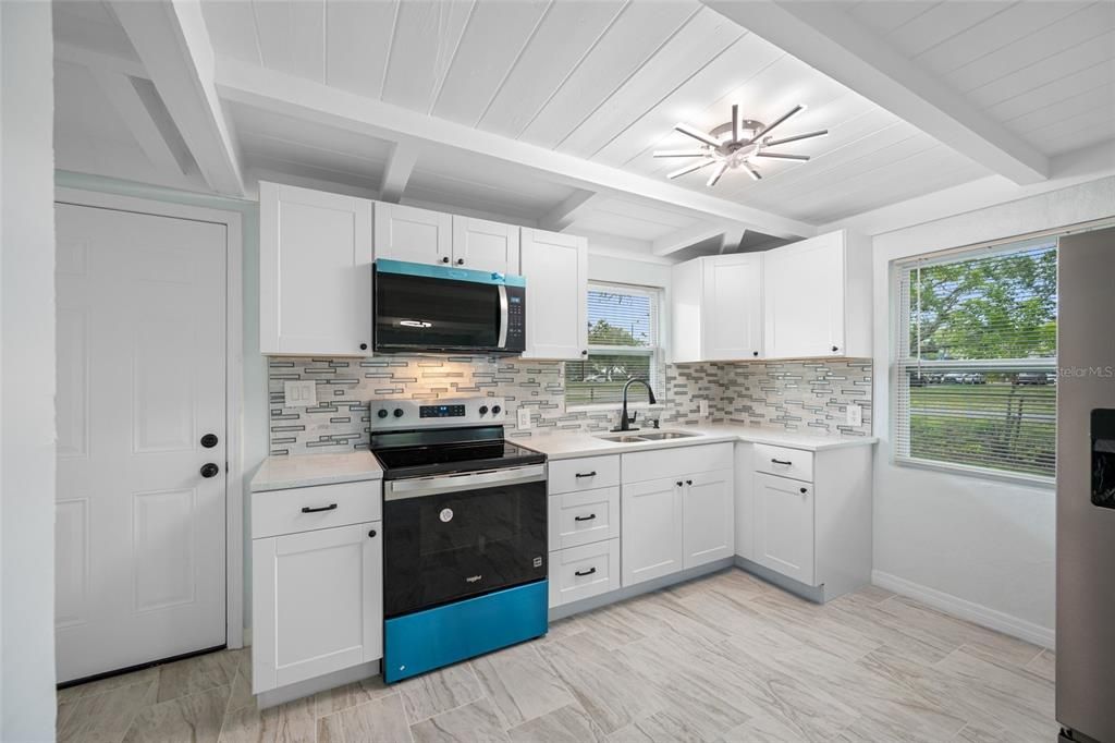 Interior, Kitchen, Stainless Steel Appliances, Wood Texture Flooring