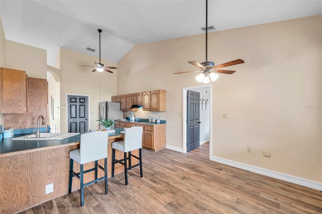 Interior, Kitchen, Wood Texture Flooring