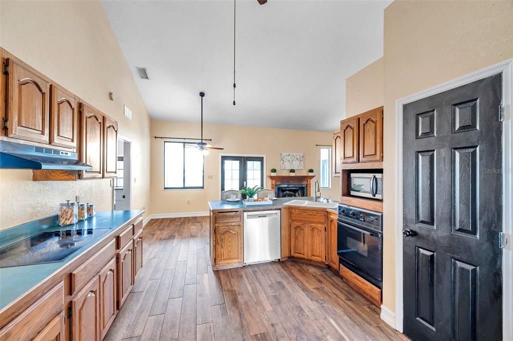 Interior, Kitchen, Wood Texture Flooring
