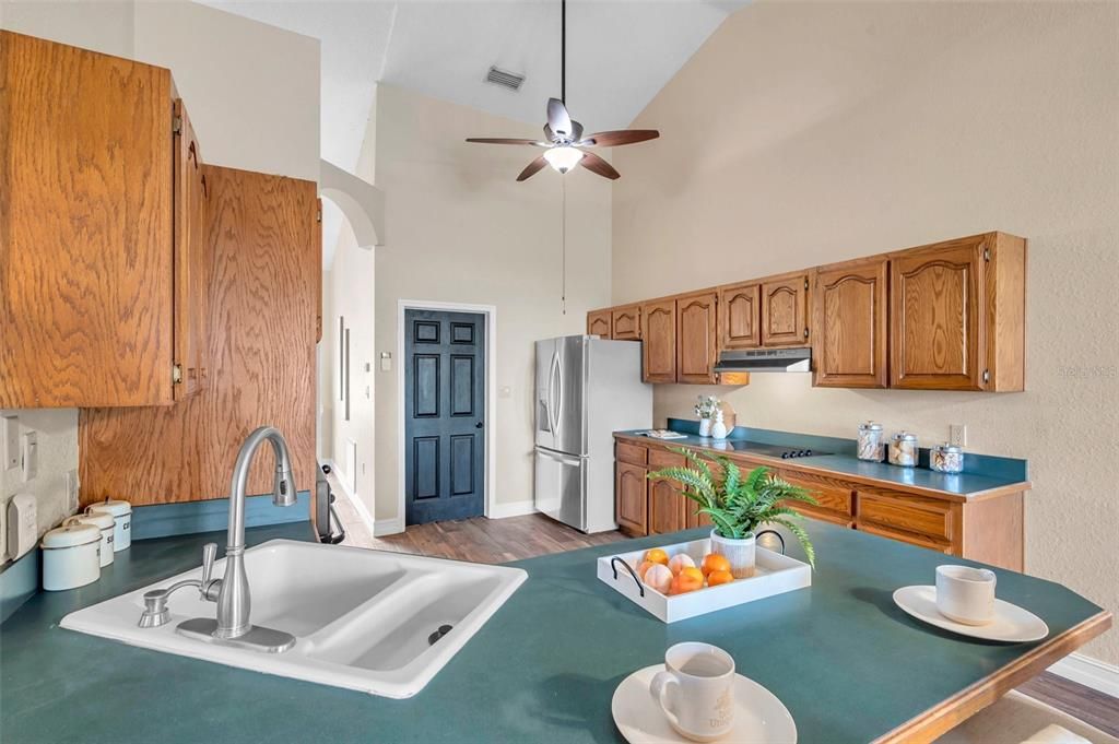 Interior, Kitchen, Wood Texture Flooring