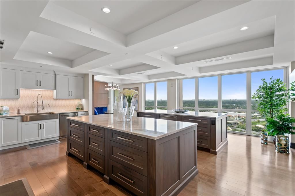 Interior, Kitchen, Recessed Lighting, Wood Texture Flooring