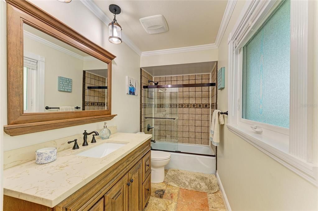 Bathroom, Glass Shower, Interior, Pendant Lights
