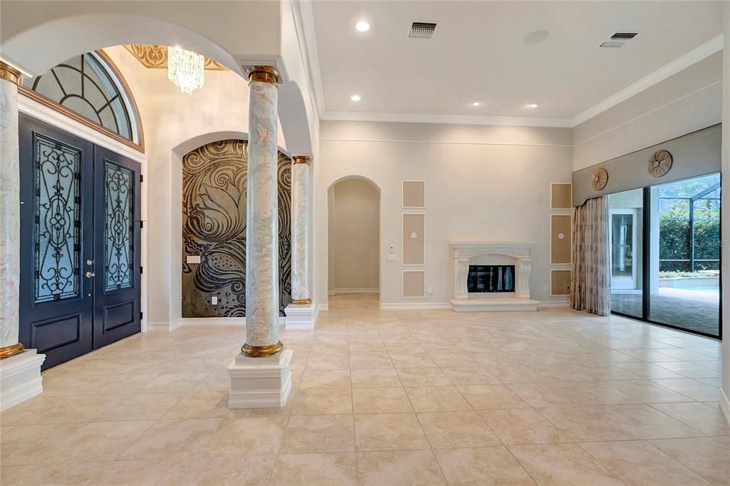 Fireplace, Interior, Recessed Lighting