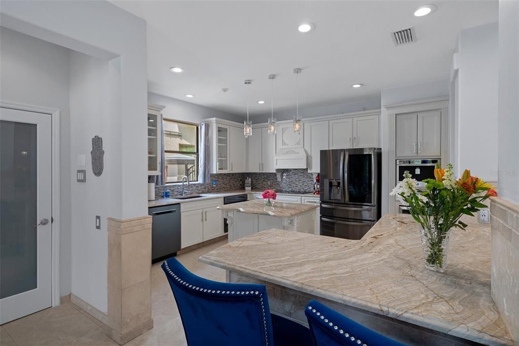 Interior, Kitchen, Pendant Lights, Recessed Lighting, Stainless Steel Appliances