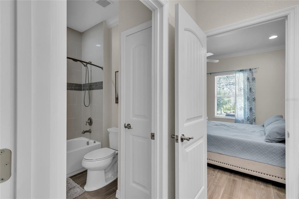 Bathroom, Bedroom, Interior, Recessed Lighting, Wood Texture Flooring