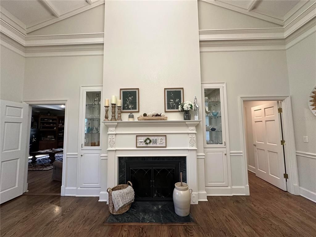 Fireplace, Interior, Wood Texture Flooring