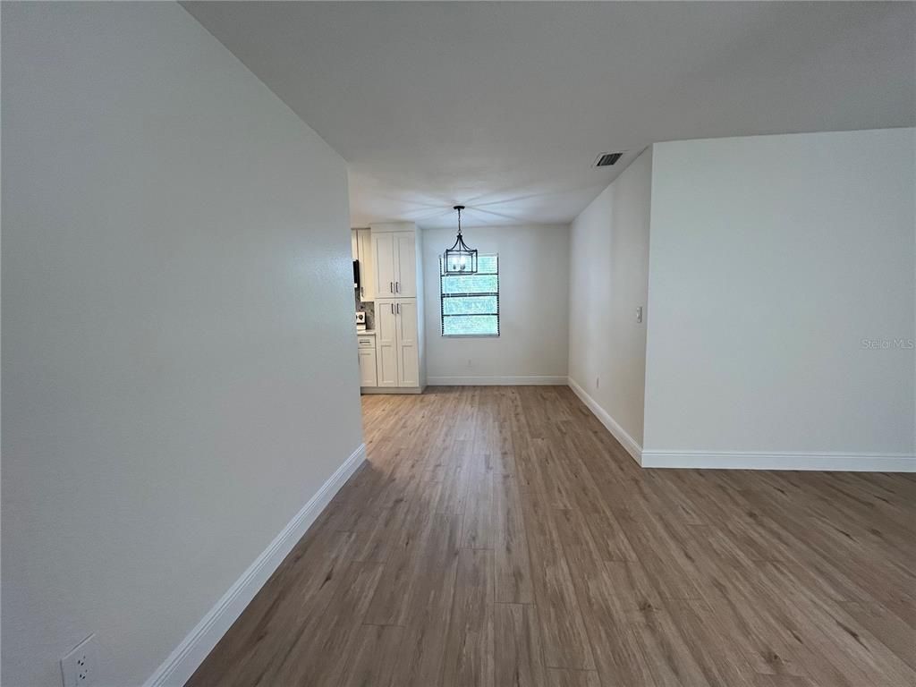 Empty room, Interior, Pendant Lights, Wood Texture Flooring