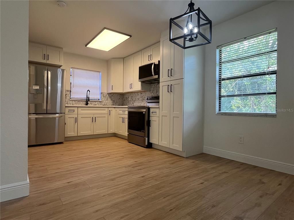 Interior, Kitchen, Stainless Steel Appliances, Wood Texture Flooring