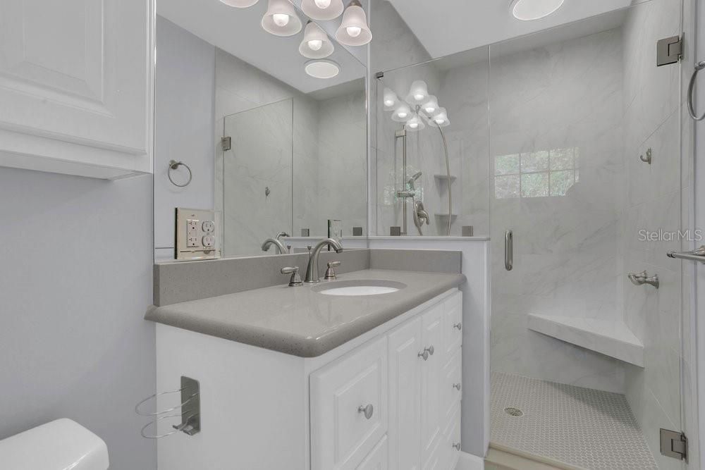 Bathroom, Glass Shower, Interior, Marble Walls