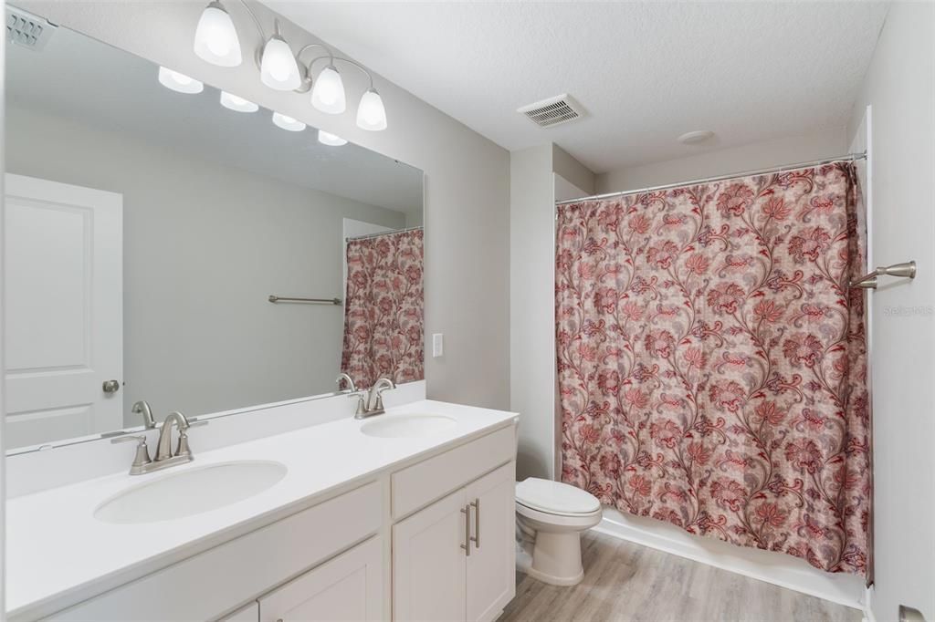 Bathroom, Dual Sink Vanities, Interior, Wood Texture Flooring
