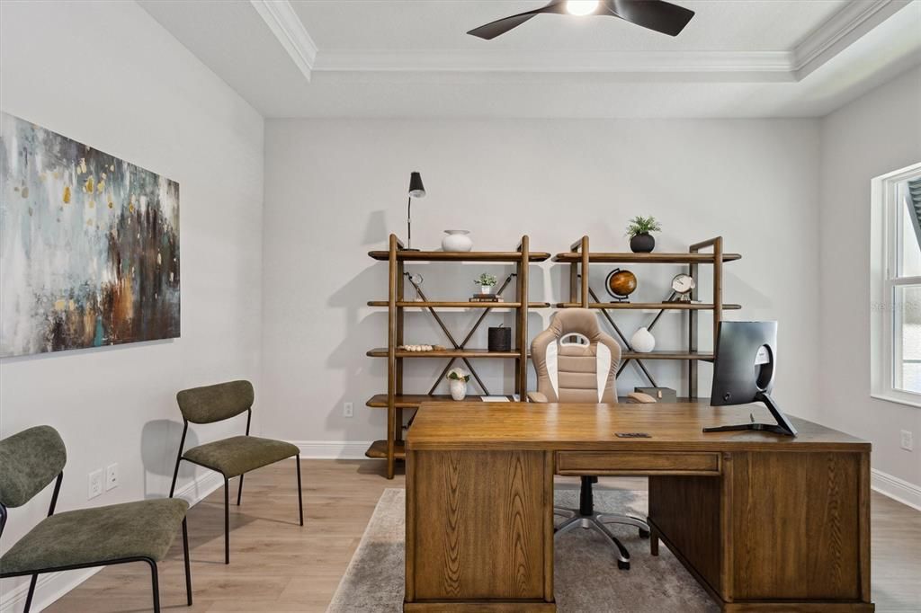 Home Office, Interior, Wood Texture Flooring