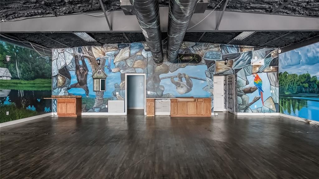 Empty room, Interior, Stone Walls, Wood Texture Flooring