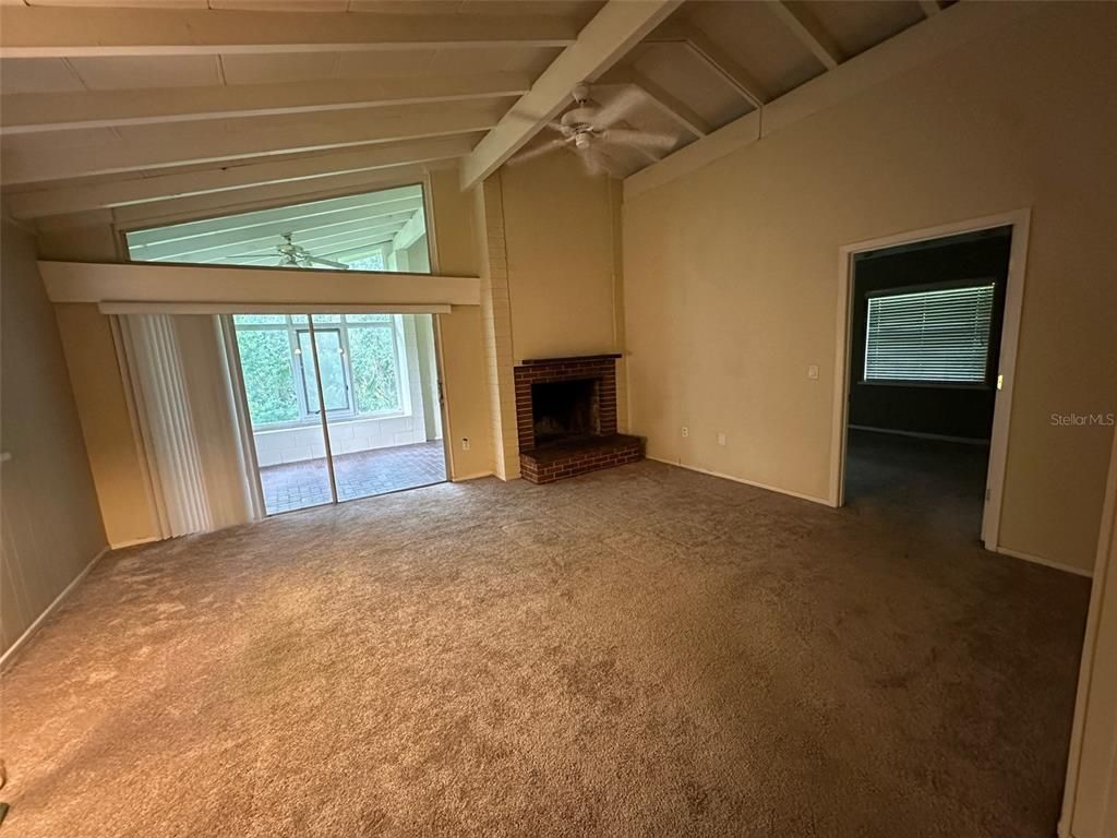 Empty room, Fireplace, Interior