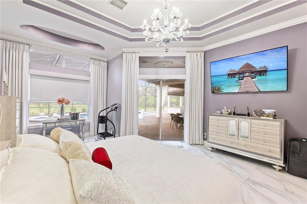 Bedroom, Chandelier, Interior, Marble