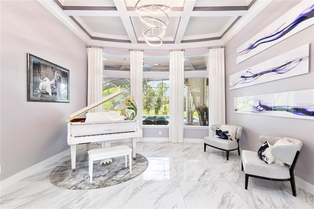Interior, Marble, Pendant Lights, Piano