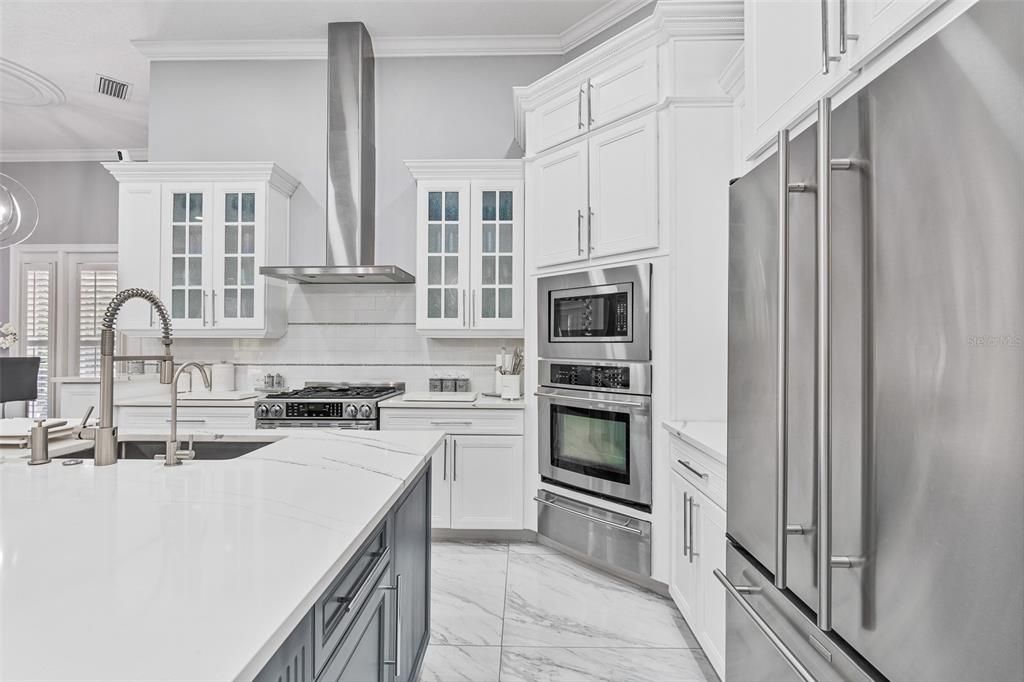 Interior, Kitchen, Marble, Stainless Steel Appliances