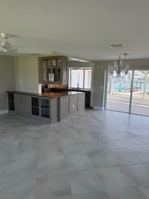 Chandelier, Empty room, Interior, Kitchen