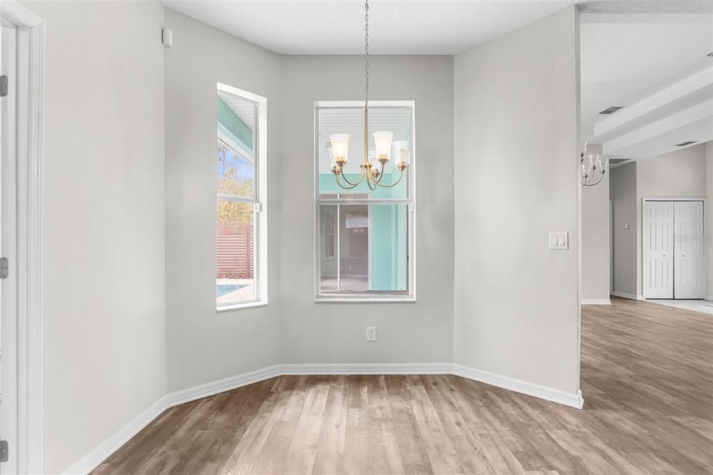 Chandelier, Empty room, Interior, Wood Texture Flooring