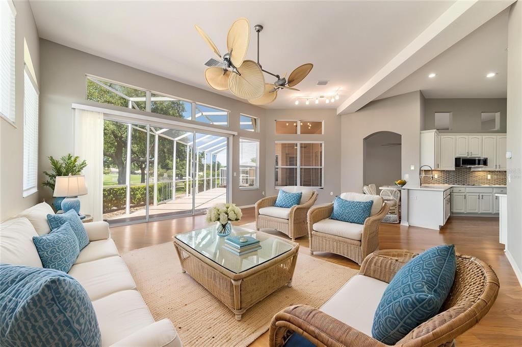Interior, Kitchen, Living room, Recessed Lighting, Stainless Steel Appliances, Wood Texture Flooring