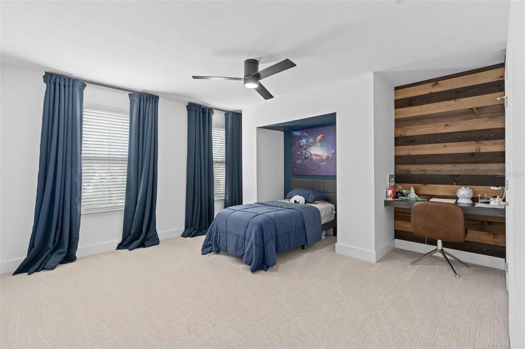 Bedroom, Home Office, Interior, Wooden Walls