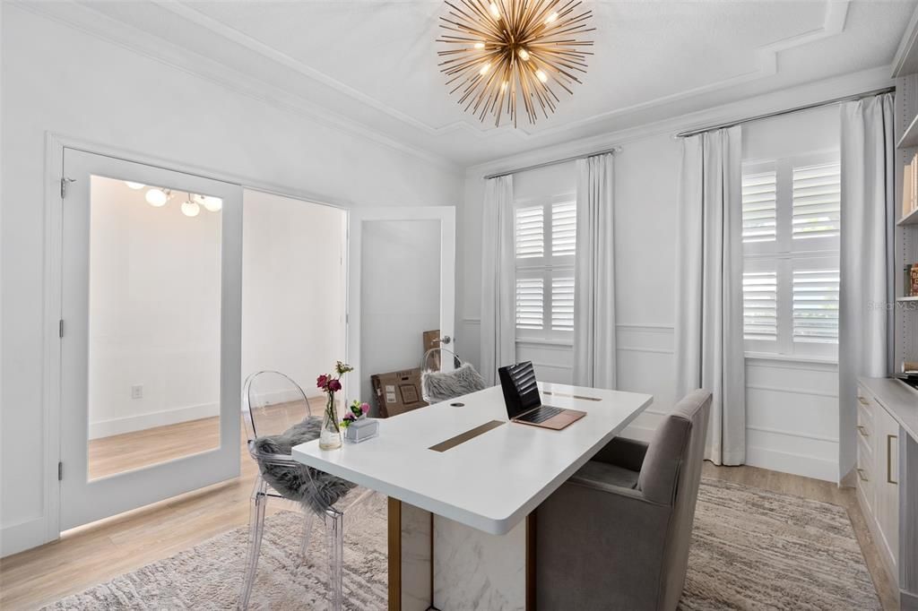 Home Office, Interior, Wood Texture Flooring