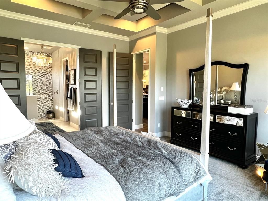 Bedroom, Chandelier, Interior