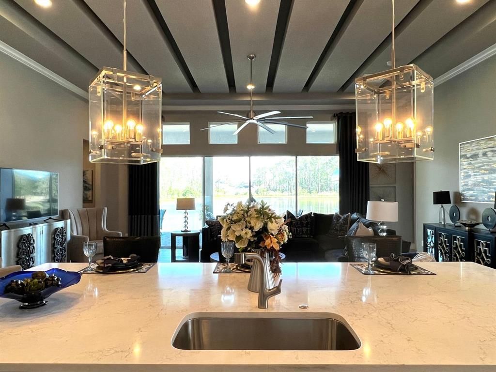 Dining room, Interior, Kitchen, Living room, Pendant Lights, Recessed Lighting