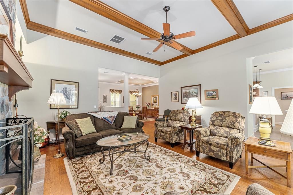 Interior, Living room, Pendant Lights, Wood Texture Flooring